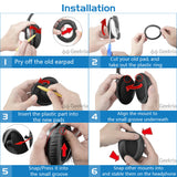 Geekria QuickFit Replacement Ear Pads for SONY MDR-10RBT, MDR-10RNC, MDR-10R Headphones Ear Cushions, Headset Earpads, Ear Cups Cover Repair Parts (Black)