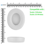 Geekria PRO Extra Thick Replacement Ear Pads for Beats Studio 3, Studio 3.0 Wireless (A1914) Headphones Ear Cushions, Headset Earpads, Ear Cups Cover Repair Parts (White)