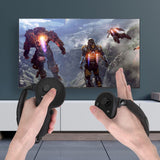 Geekria VR Accessories Set Compatible with Meta Quest 3, Touch Controller Grip Cover, Front Face Cover, Silicone Face Cover with Lens Protective Cover, All-Round Protection Suit (7PCS, Black)
