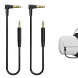 Geekria QuickFit VR Short Audio Cable Compatible with Oculus Quest 2, HTC Virtual Reality Headset, 3.5mm Male to 2.5mm Male Cord, TRS Replacement Cable for Headphones (2 Pack / 1ft)
