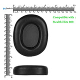 Geekria QuickFit Ear Pads for Turtle Beach Stealth Elite 800 Headphones Ear Cushions, Headset Earpads, Ear Cups Cover Repair Parts (Black)