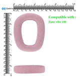 Geekria Comfort Mesh Fabric Replacement Ear Pads for Logitech Zone Vibe 100 Headphones Ear Cushions, Headset Earpads, Ear Cups Cover Repair Parts (Pink)