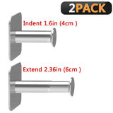 Geekria Extensible Headphone Wall Mount, Stainless Steel Stick-On with 3M Adhesive Hooks Under Desk, Stick on Smooth Wall, Dual Headset Hanger Mount for Most of the Headphones (2 Pcs)