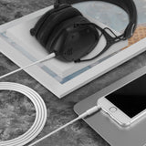 Geekria Audio Cable Compatible with Headphones, Speakers, Car Stereos, 3.5mm Replacement Stereo Cord (4 ft / 1.2 m, White)
