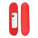 Geekria Chromecast Cover Compatible with Google TV HD 2022 Remote Control - Lightweight Non-Slip Shock Resistant Silicone Cover for Google TV 4K 2020 Remote Control with Lanyard (Red)