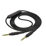 Geekria Audio Cable with Mic Compatible with Skullcandy Crusher Evo, Hesh 3/2, Riff 2 Headphones Cable, 1/8" (3.5mm) to 3.5mm Aux Replacement Stereo Cord with Inline Microphone (5.6ft/1.7 m)
