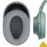 Geekria QuickFit Replacement Ear Pads for Sony MDR-100ABN WH-H900N Headphones Ear Cushions, Headset Earpads, Ear Cups Cover Repair Parts (Grayish Green)