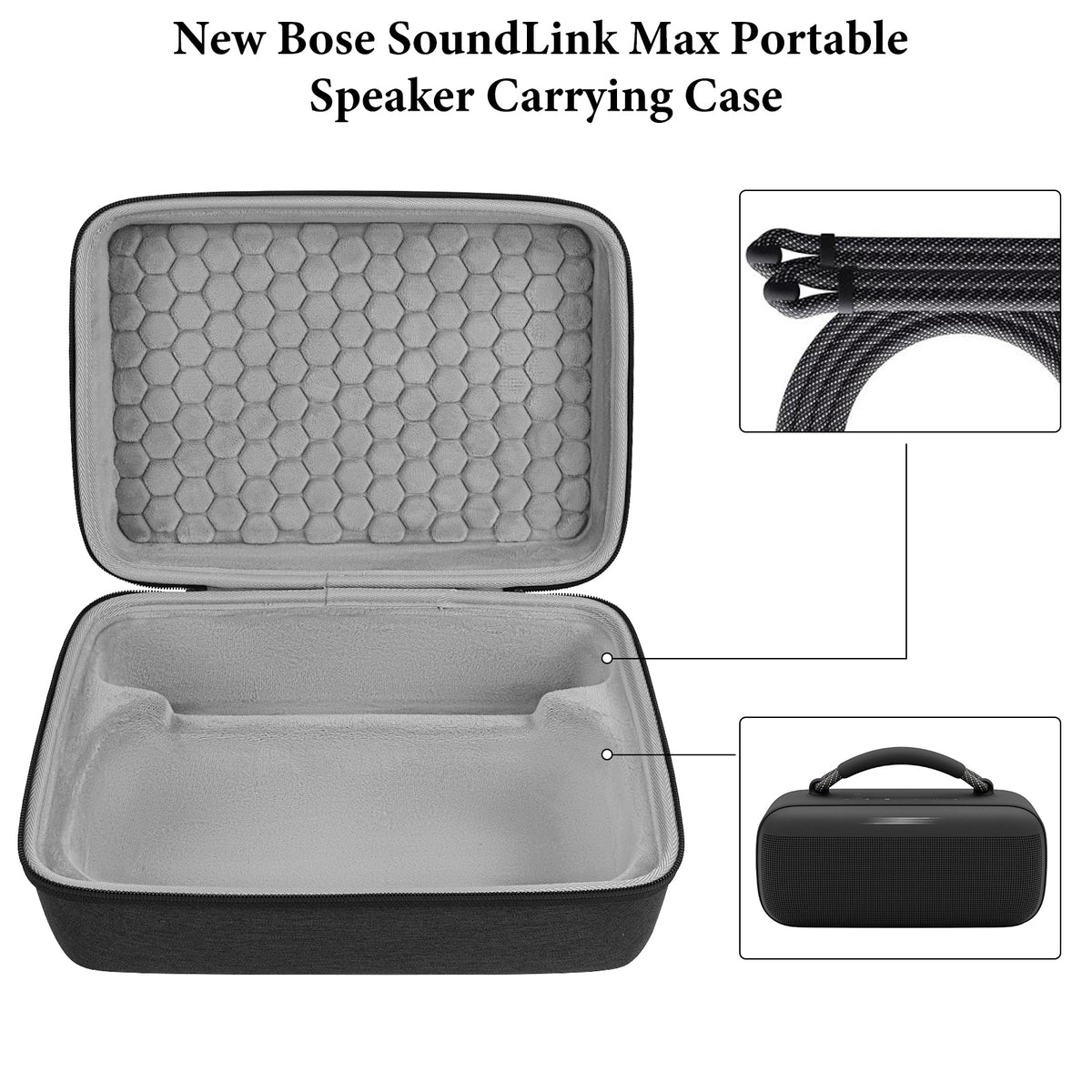 Geekria Shield Speaker Case Compatible with Bose Soundlink Max Cover,