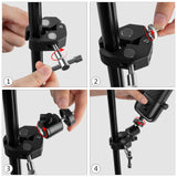 Geekria for Creators Crab Clamp with Ball Head Mount for Microphone, Mic Stand & Desk Mount Compatible with Gopro, DSLR, Smartphone, Action Cameras (Black)