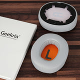 Geekria QuickFit Replacement Ear Pads for JBL JR460 Headphones Ear Cushions, Headset Earpads, Ear Cups Cover Repair Parts (Grey Orange)