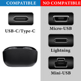 Geekria USB Earbuds Short Charger Cable Compatible with JBL Tune 215TWS, Tune 770NC, Quantum 350, Vibe Beam Charger, USB to USB-C Replacement Power Charging Cord (1 ft / 30 cm 2 Pack)