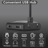 Geekria RGB Headphones Stand with 3.5mm AUX 7.1 Surround Sound and 3 USB Ports Dual PC Gaming Headset Stand with USB2.0 Charging Port Compatible Gamers Gifts Desk Gaming Accessories