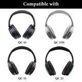 Geekria Flex Fabric Headband Cover Compatible with Bose QC45 QuietComfort 35 II, QC35, QC25 Headphones, Replacement Repair Part, Sweat Cover (Black)