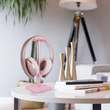 Geekria Aluminum Alloy Headphone Stand for Over-Ear Headphones, Gaming Headset Holder, Desk Display Hanger with Solid Heavy Base Compatible with Beats SoloPro, Bose QC35 (Pink)