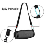 Geekria Silicone Speaker Case Cover Compatible with JBL Charge 5, Protective Waterproof Soft Skin, Replacement Bluetooth Speakers Travel Carrying Sleeve with Shoulder Strap (Black)
