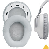 Geekria QuickFit Replacement Ear Pads for JBL Quantum 100 Headphones Ear Cushions, Repair Parts (Light Grey)