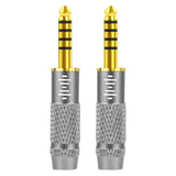 Geekria 4.4mm Male to (1/8'') 3.5mm/2.5mm Balanced Female Headphones Adapter, Aluminum Alloy Conversion Audio Plug, Gold Plated (2 Pack)