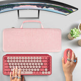 Geekria 75% Keyboard Case, Hard Shell Travel Carrying Bag for 84 Key Portable Keyboard, Compatible with Logitech MX Mechanical Mini / Logitech POP Keys / Logitech POP ICON Combo (Pink&Blue)