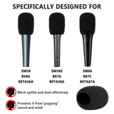 Geekria for Creators Foam Windscreen Compatible with Shure MV7, SM58LC, BETA 57A, BETA 58A, PGA48-QTR, PGA58-XLR Microphone Antipop Foam Cover, Mic Wind Cover, Sponge Foam Filter (Black / 2 Pack)