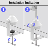 Geekria for Creators Microphone Desk Mount Clamp, Boom Arm Clamps for Adjustable Mic Stand Compatible with Rode PSA1+, TONOR T20, Aokeo AK-35, InnoGear Microphone Arm (White)