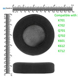 Geekria Comfort Velour Replacement Ear Pads for AKG K701, K702, Q701, Q702, K601, K612, K712, K400, K500 Headphones Ear Cushions, Headphones Earpads, Headset Ear Cushion Cover Repair Parts (Black)