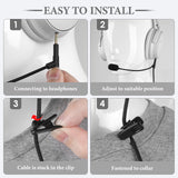 Geekria Boom Mic Headphones Cable Compatible with Bose QC Ultra/SE/45, 700, 2.5mm Jack Nylon Braided Replacement Cord with Boom Microphone for Gaming & Meeting (5.6ft)