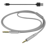 Geekria Audio Cable with Mic Compatible with Bose QuietComfort Ultra, QCSE, QC45, QC35 II Headphones, 3.5mm to 2.5mm Replacement Stereo Cord with Inline Microphone, Volume Control (4ft/1.2m)