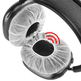 Geekria 100 Pairs Disposable Headphones Ear Cover for Over-Ear Headset Earcup, Stretchable Sanitary Ear Pads Cover, Hygienic Ear Cushion Protector (M / White)