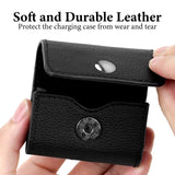 Geekria Belt Clip Earbuds Case Compatible with Apple AirPods Pro 3/2, AirPods 4, Leather Protective Pouch with Belt Loop, Holster Holder for Bag Strap and Travel (Black)