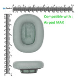 Geekria QuickFit Replacement Ear Pads for Airpods MAX Headphones Ear Cushions, Headset Earpads, Ear Cups Cover Repair Parts (Green)