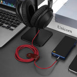 Geekria Audio Cable Compatible with Sennheiser Momentum 4, PXC 550, PXC 550 II, ACCENTUM Plus Headphones, 2.5mm to 3.5mm Replacement Stereo Cord (Red 5.6 ft / 1.7 m)