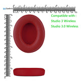 Geekria QuickFit Replacement Ear Pads for Beats Studio 3 (A1914), Studio 3.0 Wireless Headphones Ear Cushions, Headset Earpads, Ear Cups Cover Repair Parts (Red)