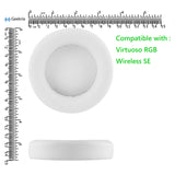 Geekria QuickFit Replacement Ear Pads for Corsair Virtuoso RGB, Virtuoso RGB Wireless SE, Virtuoso RGB Wireless XT Headphones Ear Cushions, Headset Earpads, Ear Cups Cover Repair Parts (White)