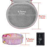 Geekria NOVA Headphones Case Compatible with JBL Tune770NC/760NC/750BTNC/710BT/700BT, Replacement Hard Shell Travel Carrying Bag with Cable Storage (Pink Marble)