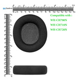 Geekria Comfort Mesh Fabric Replacement Ear Pads for Sony WH-CH700N, WH-CH710N, WH-CH720N Headphones Ear Cushions, Headset Earpads, Ear Cups Cover Repair Parts (Black)
