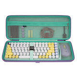 Geekria Keyboard and Mouse Combo Case, Hard Shell Travel Carrying Bag for Compact 84 Keys Ultra Slim Gaming Keyboard, Compatible with Logitech POP Keys / POP ICON Combo (Daydream Mint)