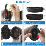 Geekria QuickFit Replacement Ear Pads for SONY MDR-100A MDR-100AAP MDR-H600A WH-H900N Headphones Ear Cushions, Headset Earpads, Ear Cups Cover Repair Parts (Black)