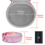 Geekria NOVA Headphones Case Compatible with Beats Studio Pro/3/2.0, Replacement Hard Shell Travel Carrying Bag with Cable Storage (Pink Marble)