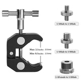Geekria for Creators Crab Clamp with Ball Head Mount for Microphone, Mic Stand & Desk Mount Compatible with Gopro, DSLR, Smartphone, Action Cameras (Black)