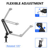 Geekria for Creators Microphone Arm Compatible with Shure MV88+, SM7B, MV7, SM58, SM57, Mic Boom Arm Mount Adapter with Tabletop Flange Mount, Suspension Stand, Mic Scissor Arm, Desk Mount Holder