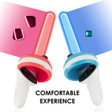 Geekria Dual Handles Grips Lightsabers Compatible With VR Meta/Oculus Quest 2 Controller Beat Saber Games Accessories Virtual Reality Game Saber Enhanced Beat Saber Gaming Experience