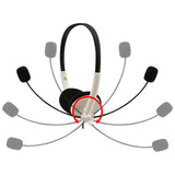 Geekria USB Headset with Mic, Mute Button Volume Control, Lightweight Wired Computer On-Ear Headphones with Boom Microphone and Detachable 3.5mm Plug for Call Center, Office, School (White)