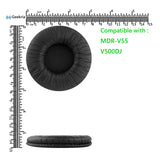 Geekria QuickFit Leatherette Replacement Ear Pads for Sony MDR-V55 V500DJ Headphones Ear Cushions, Headset Earpads, Ear Cups Cover Repair Parts (Black)