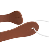 Geekria Earphones Neck Strap, Soft Vegan Leather Anti-Lost Earbuds Holder Neck Band Compatible with Apple EarPods and Other Wired Headphone (Brown)