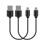 Geekria USB Short Charger Cable Compatible with Bose QC35 II, QC35, QC25, SoundLink, Sport Earbuds, USB to Micro-USB Replacement Power Charging Cord (1ft / 30cm 2 Pack)