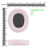 Geekria Comfort Mesh Fabric Replacement Ear Pads for OneOdio A70, A71 Headphones Ear Cushions, Headset Earpads, Ear Cups Cover Repair Parts ( Pink )