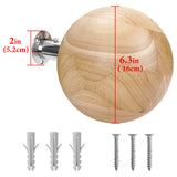 Geekria Wooden Sphere Headphone Stand, Wall Mount Headset Holder, Headset Hanger for On-Ear, Over-Ear Headphones, Compatible with Bose, Sony, JBL, Beats, AKG