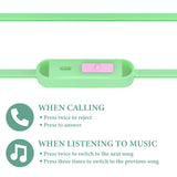 Geekria Kids Wired Earbuds with Mic for School and Online Class, Children's 3.5mm Jack In-Ear Earphone with 85dB Volume Limit for Small Ears, Storage Case Included (Green)