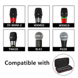 Geekria for Creators Dual Microphones Case Compatible with Bietrun SY-WXM-2, WXM02, WXM19, WXM31, Shure BLX2/PG58, Hard Shell Mic Carrying Case, Travel Protective Bag with Cable Storage (Black)