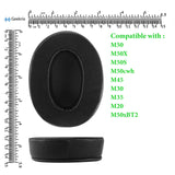 Geekria Comfort Hybrid Velour Replacement Ear Pads for Audio-Technica ATH-M50X M50xBT2 M60X M50S M50cwh M45 M30X M20X Headphones Ear Cushions, Headset Earpads, Ear Cups Cover Repair Parts (Black)